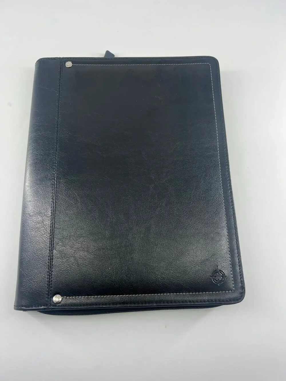 Franklin Covey Black Leather Zip Portfolio Office Notebook 12 x10 Professional